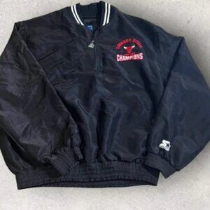 Vintage Chicago Bulls Starter‎ Jacket Mens XXL Black '96 NBA Champions Pullover